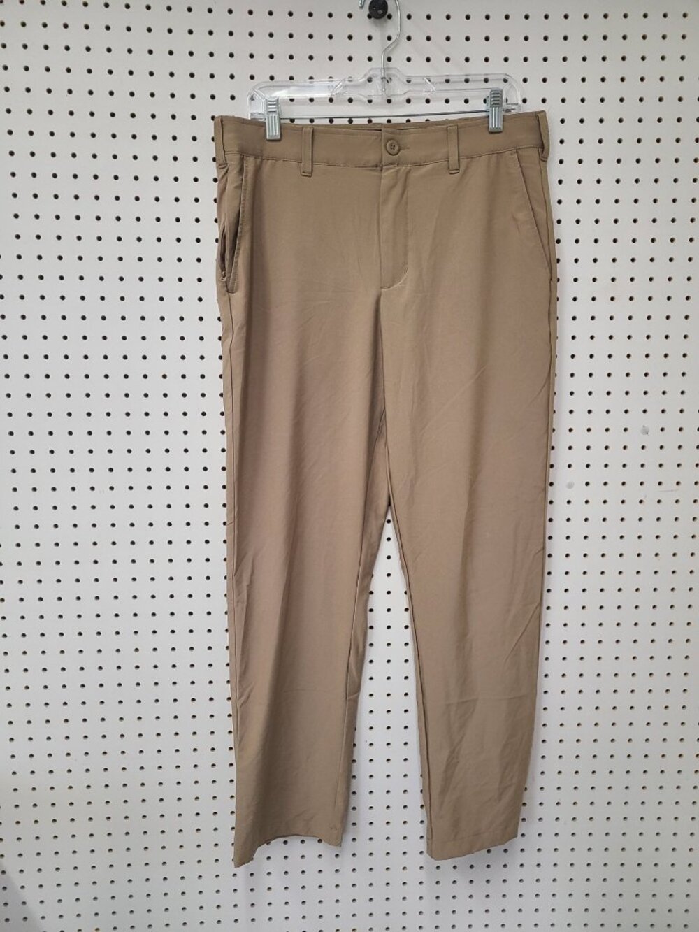 Birdie Bound Khaki Flat-Front Golf Pants 32x30 Slim Fit Mens Casual